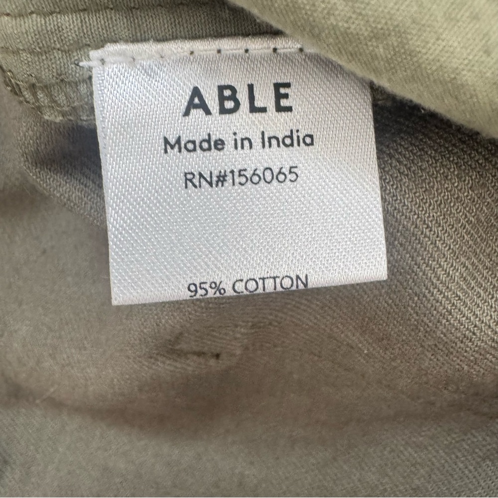 ABLE Aarti Wide Leg Cropped Pants Size 14 High Rise Green Four Leaf Clover NWT - Picture 6 of 7